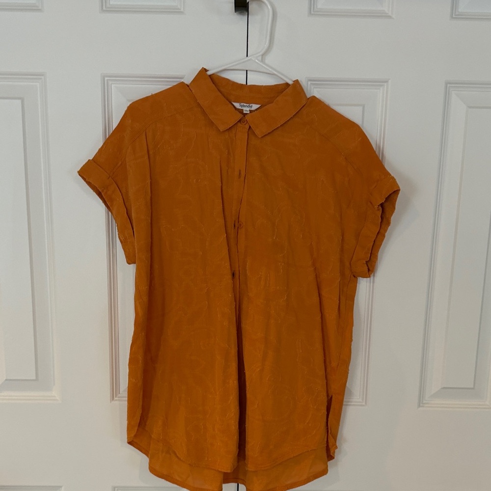 Splendid Orange Button Down Shirt - image 1